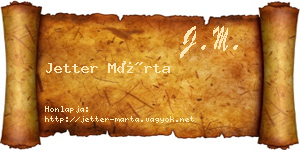 Jetter Márta névjegykártya