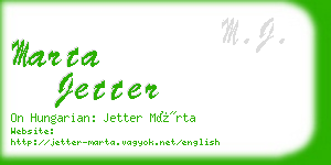 marta jetter business card